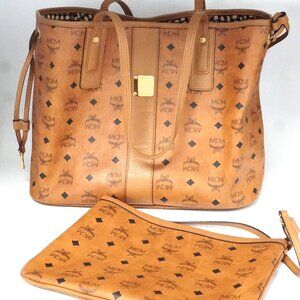 MCM Liz Reversible Visetos Medium Cognac Tote